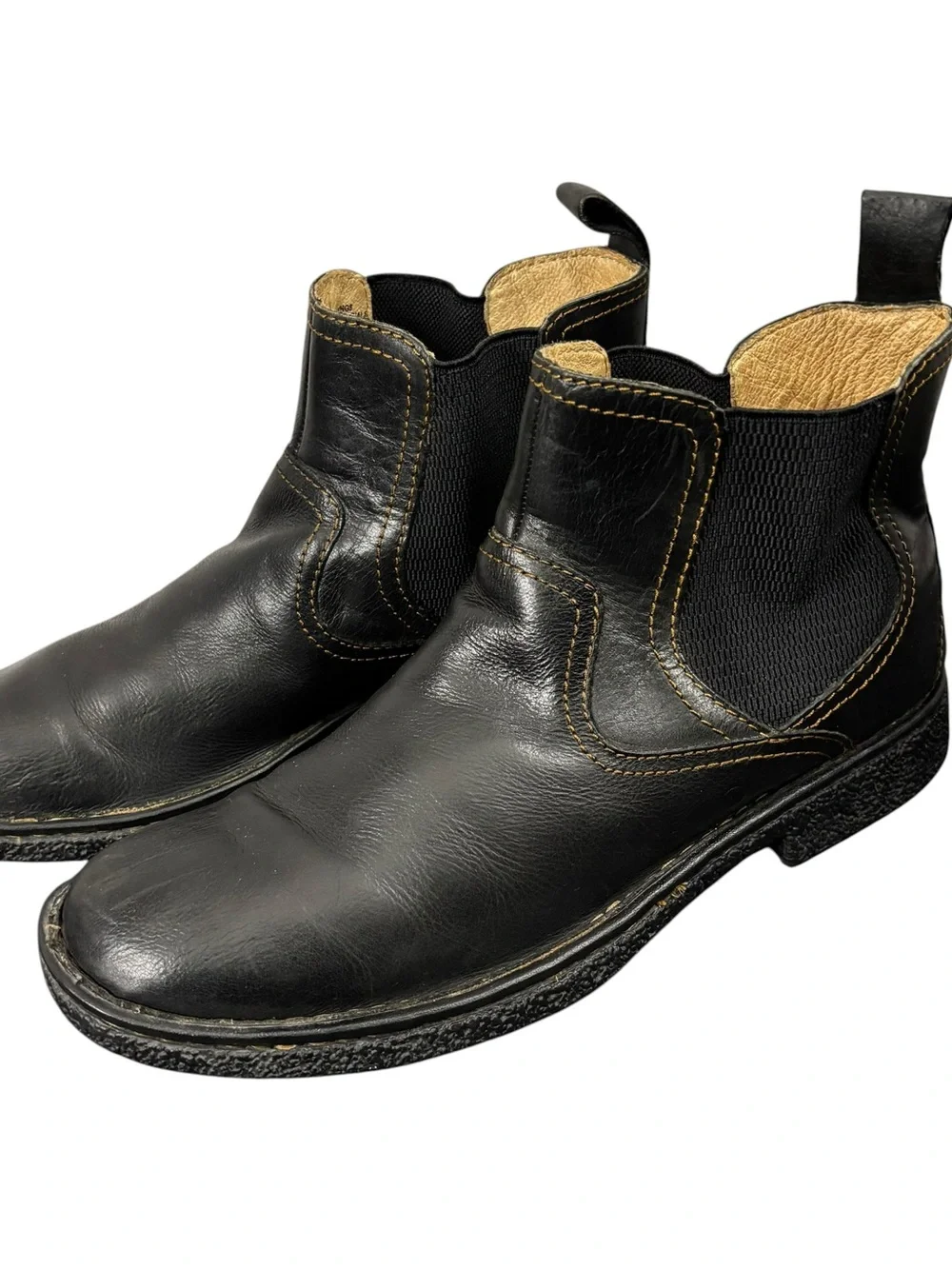 born black leather chelsea boots men’s Size 9.5 M